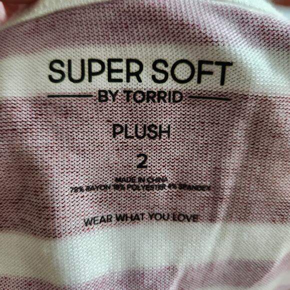 Torrid Top Relaxed Fit Super Soft Plush V-Neck Drop Shoulder Pink Size 2X New - Picture 11 of 14